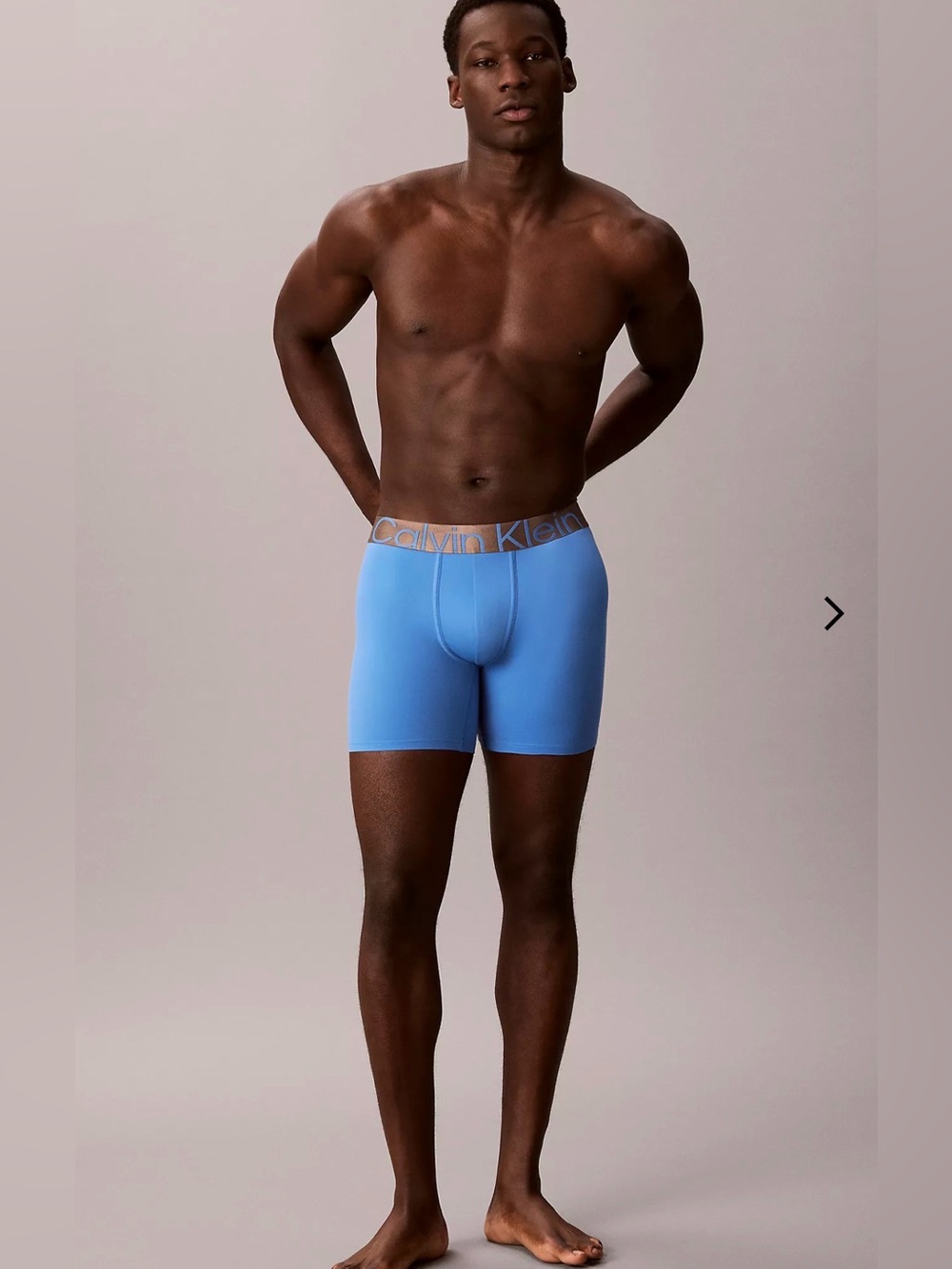 Calvin Klein Microfiber Stretch steel Boxer Brief— blue large log new with tag
